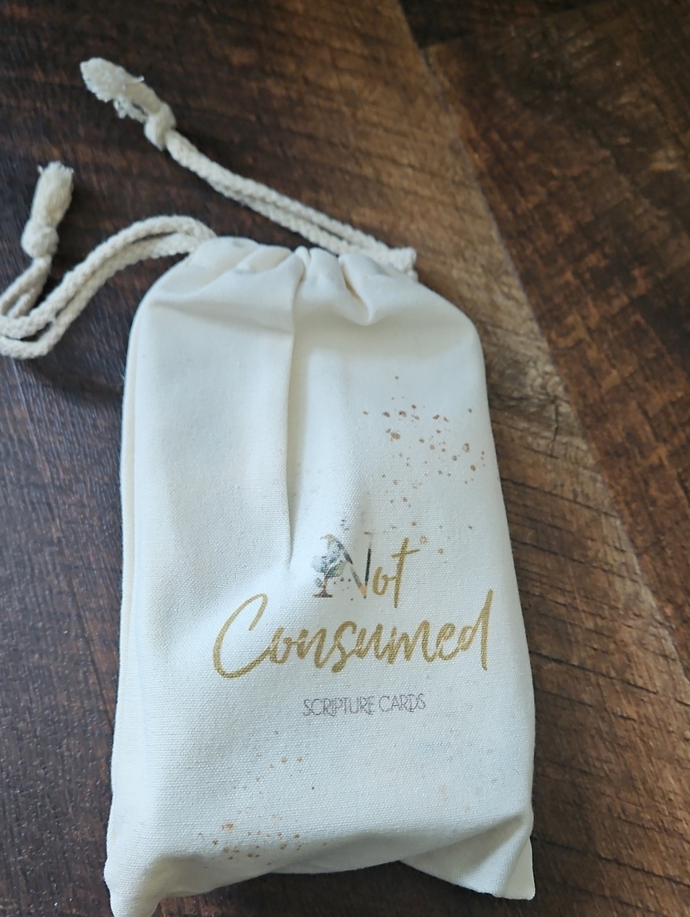 Scripture Cards With Drawstring Pouch - Cream